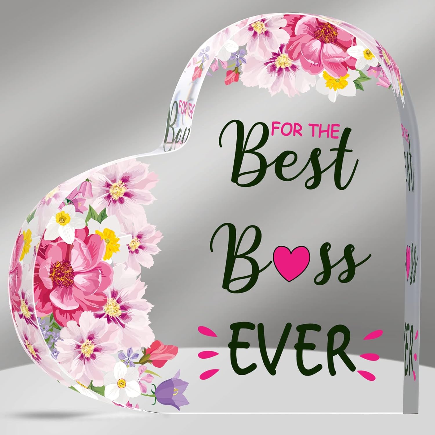 Regalos de corazón de acrílico para mujeres, los mejores regalos para jefes, el mejor jefe de la historia, para el día del jefe, cumpleaños,