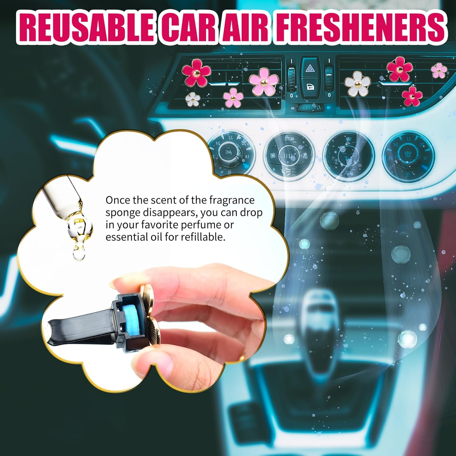 DEDC Ambientadores para automóvil, 8 piezas de ambientador de aroma de automóvil, ambientador de aire con clip de ventilación de automóvil,