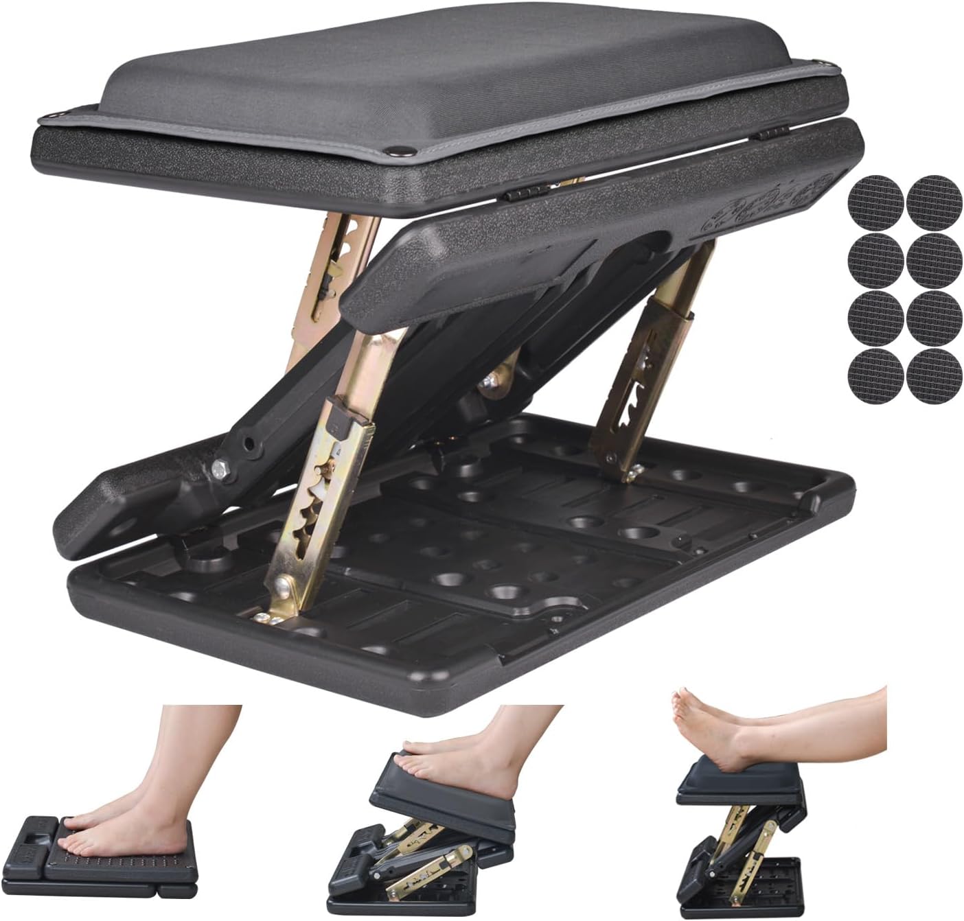 Reposapiés para debajo del escritorio en el trabajo, altura ajustable de 4 niveles, reposapiés plegable ergonómico para oficina, juegos,