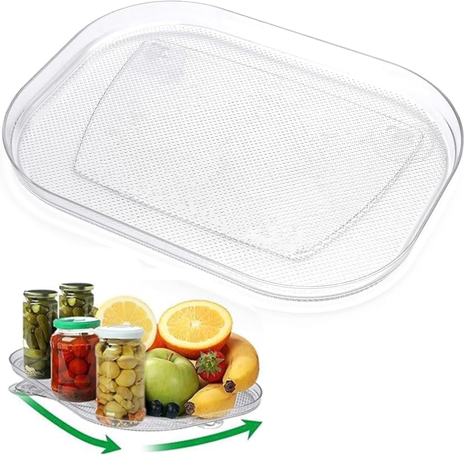 Lazy Susans – Organizador ovalado para gabinete, organizador de despensa, organizador de cocina, organizador de refrigerador, bandeja de baño,