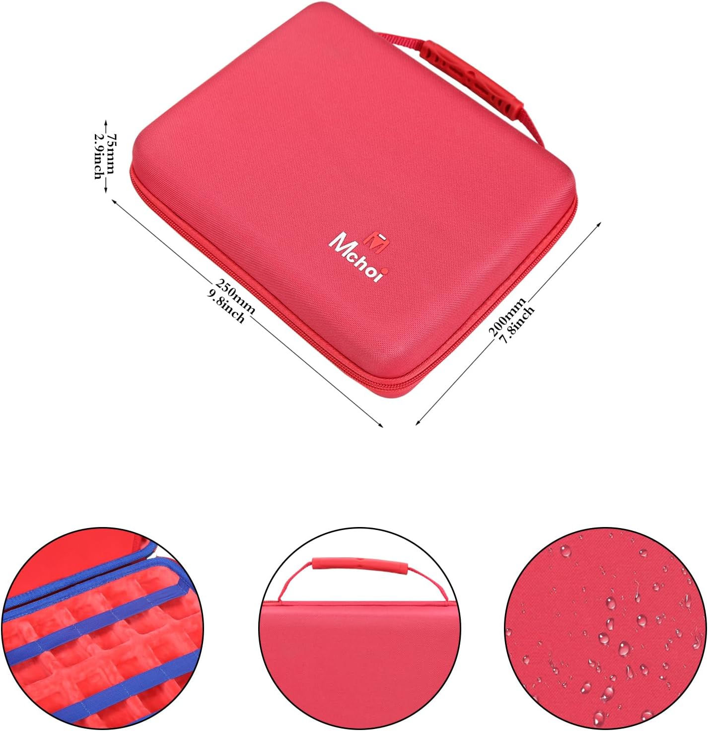 Mchoi Estuche de transporte a prueba de golpes para Hot Wheels 20 coches, organizador de auto de juguete para tu caja de cerillas, color rojo, solo