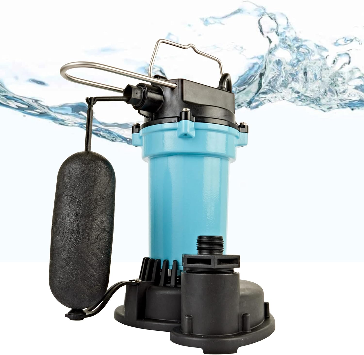 Little Giant 505702 Bomba de sumidero automática de aluminio de 115 voltios, 2100 GPH, 14 HP con interruptor de flotador de acción rápida y cable de