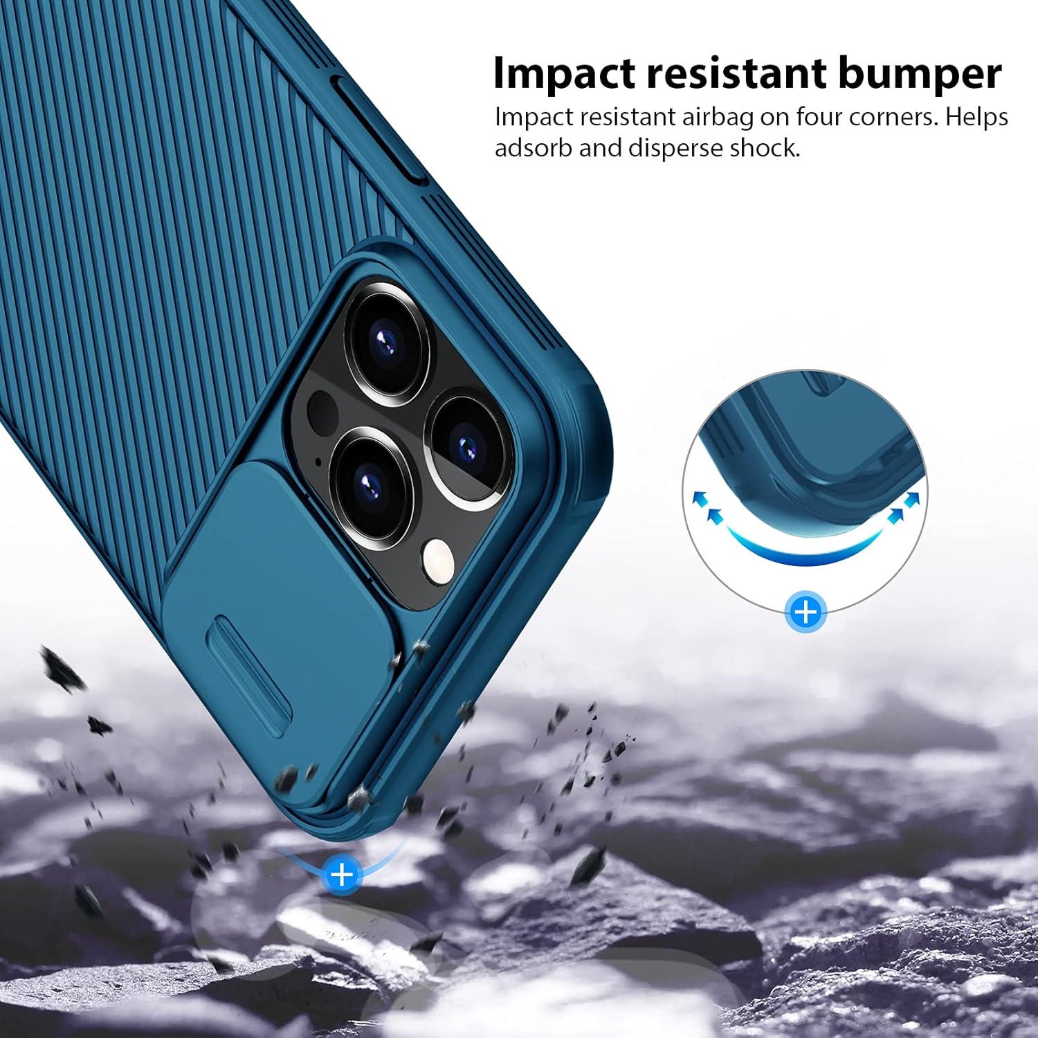 Nillkin Funda para iPhone 13 Pro Max – Funda CamShield Pro con funda para cámara, ajuste delgado, ultrafina, a prueba de golpes, con protección