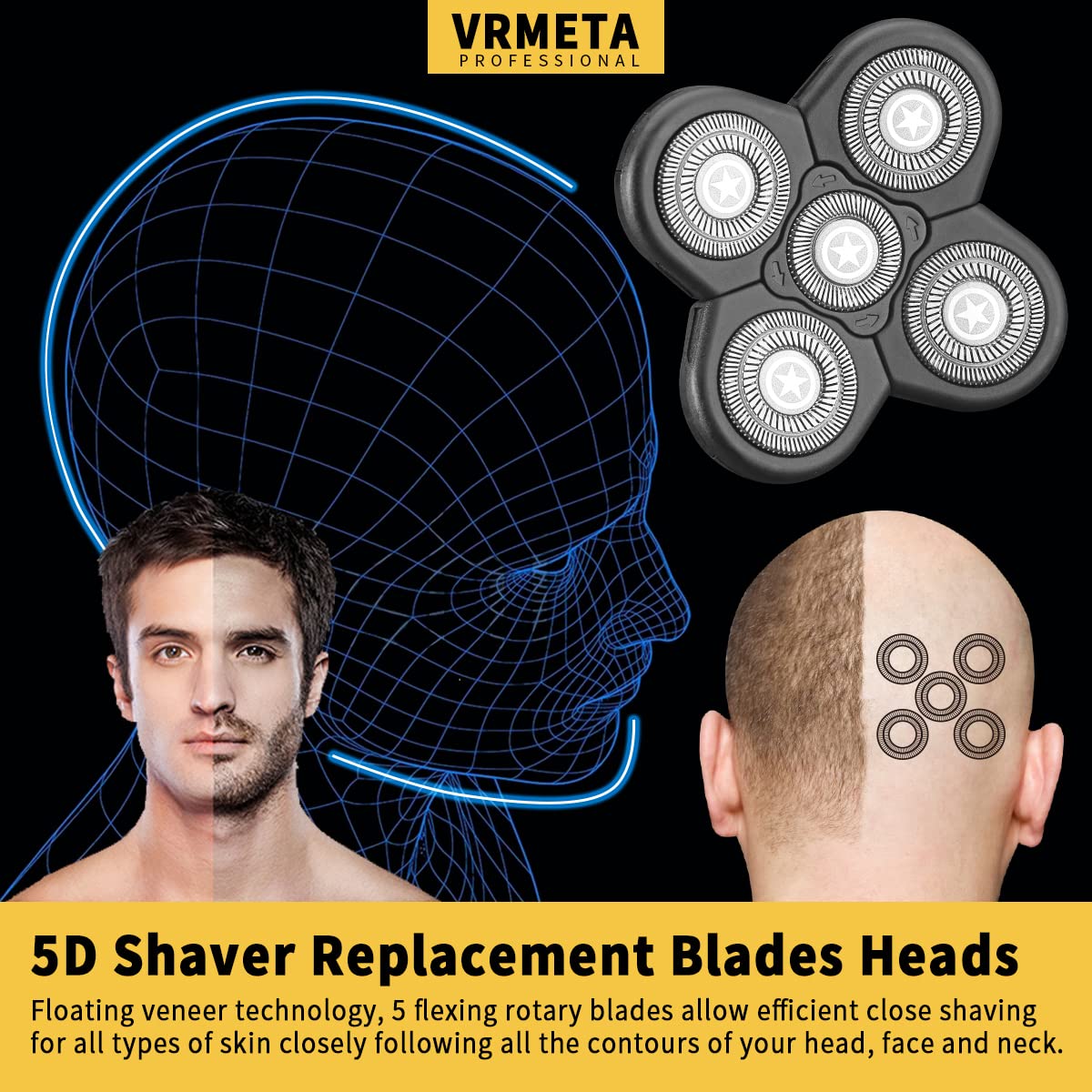 Electric Shaver Replacement Heads Stainless Steel Replacement Blades Sharp Shaver Blades For Freedom Grooming Electric Head Hair Shaver