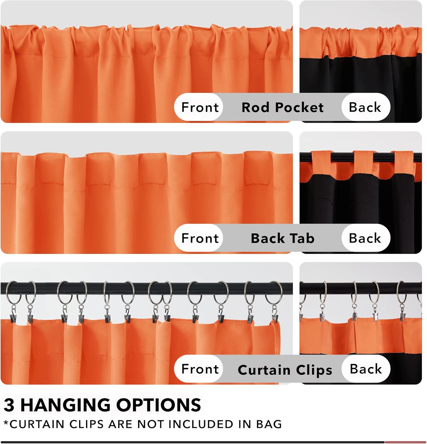 Deconovo Cortinas para sala de estar, opacas, con forro, aislamiento térmico y resistentes, insonorizadas, para interiores y exteriores, 42 pulgadas