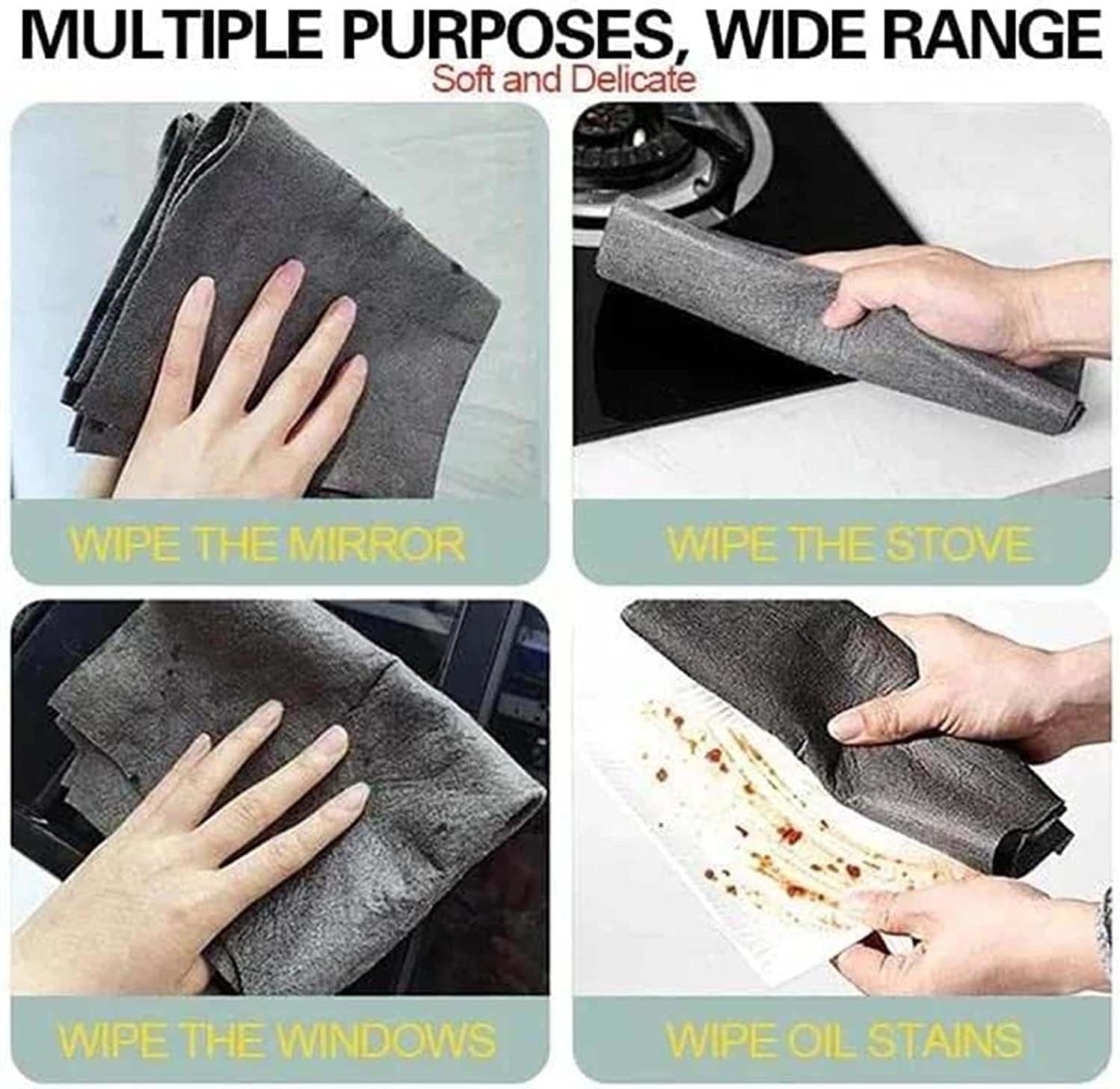 BRGESS Muentastard – Paño de limpieza mágico grueso, paño de limpieza mágico grueso, paños de limpieza de microfibra de vidrio, paño de limpieza