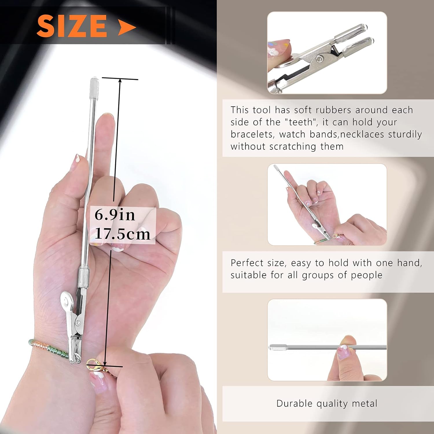 Herramienta de asistencia de pulsera, collar de joyería reloj pulsera pulsera hebilla cierre joyería fijación y gancho asistencia