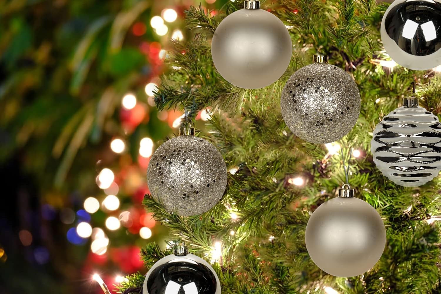 Adornos de bola de Navidad color champán de 3.15 pulgadas, 12 piezas para árbol de Navidad, inastillables, decoración del árbol de Navidad, juego de