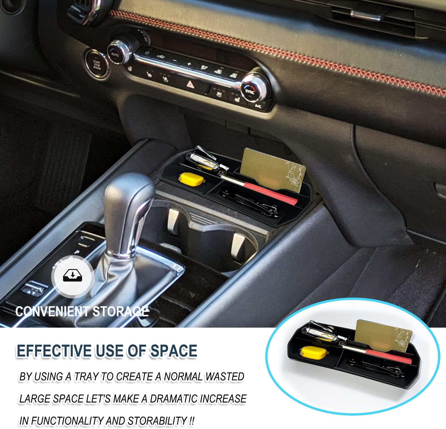 Ruiya Caja de almacenamiento central para consolas y organizadores automotrices Mazda CX 50 2023 2023 2024 y Mazda CX50 Accesorios Bandeja de