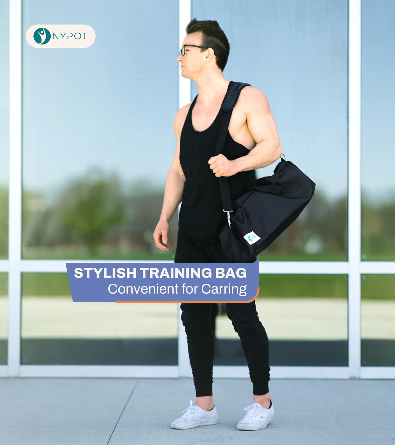 NYPOT- Workout Bow & Portable Home Gym Equipment – Resistance Bands with Bar for Home Workout Equipment Men & Women All in One Gym for Strength