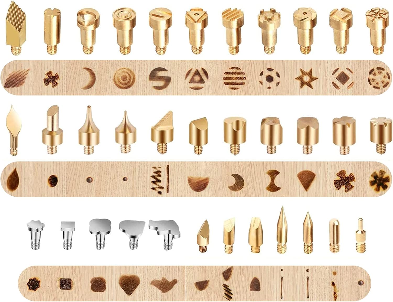 61 puntas de pirografía para quemar madera, kits de herramientas para quemar madera, puntas de hierro para tallar, para adultos, principiantes,