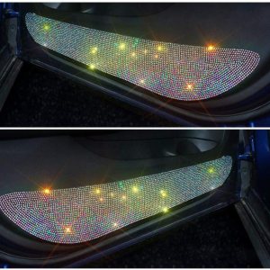 HappyERA Bling – Almohadilla protectora para puerta de automóvil con diamantes de imitación de cristal, universal, anti-patadas, calcomanías sucias HappyERA Bling – Almohadilla protectora para puerta de automóvil con diamantes de imitación de cristal, universal, anti-patadas, calcomanías sucias