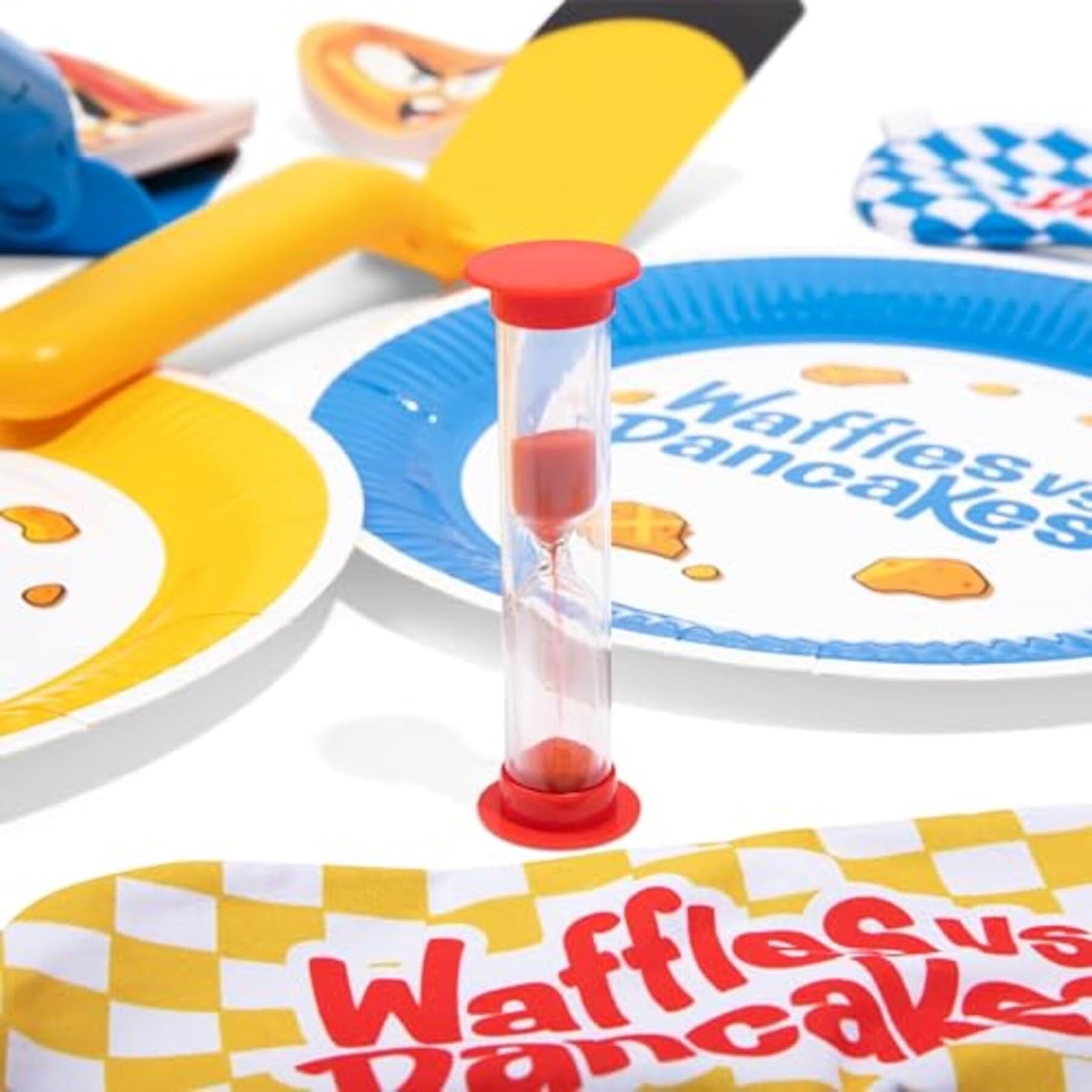 WHAT DO YOU MEME Waffles vs Pancakes – The Pancake Pile Up Game – Juegos para la noche de juegos familiares, rellenos de calcetines para niños