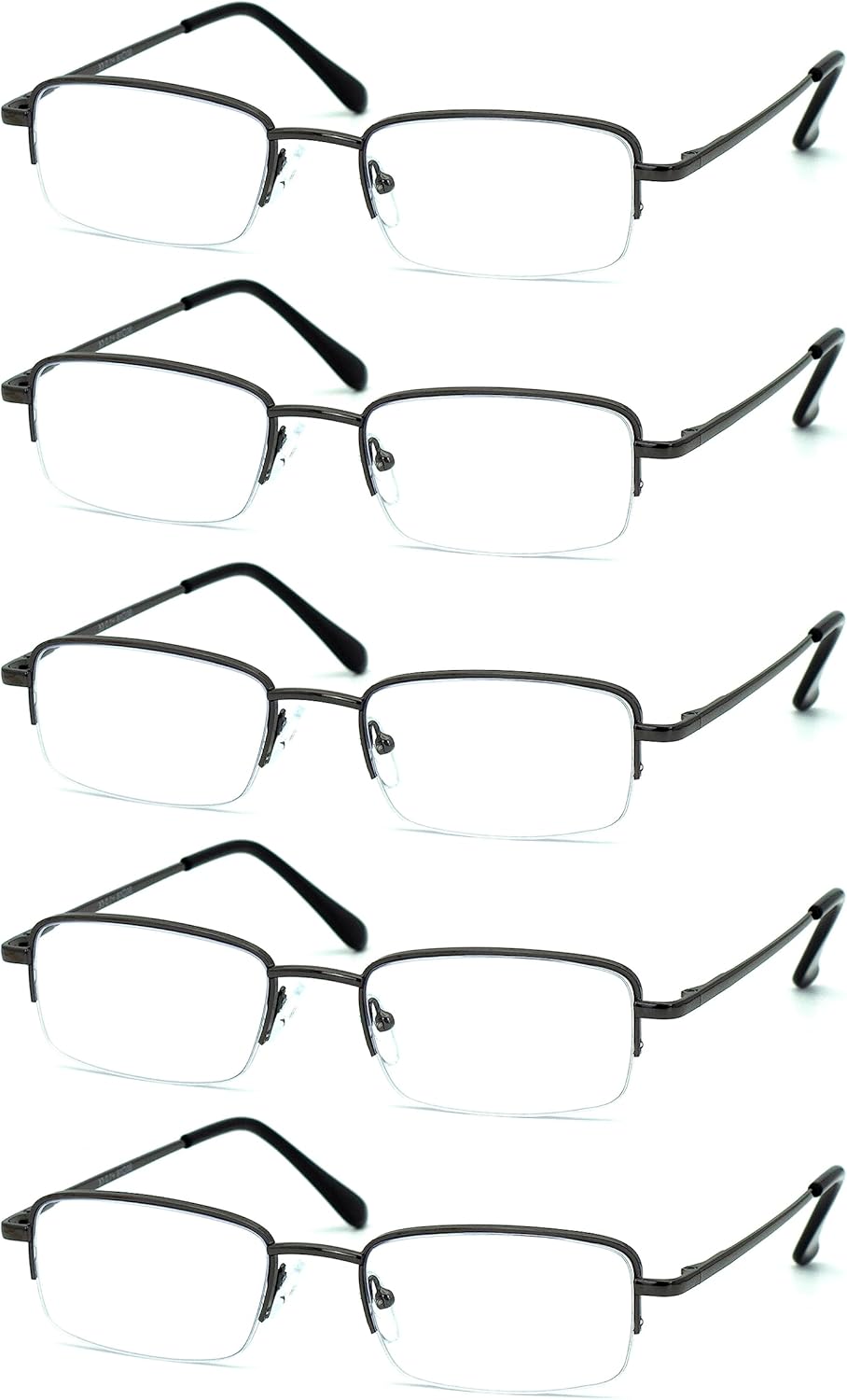 Autojouls Lentes de lectura para hombres y mujeres, muy ligeros, con bisagra de resorte, lentes transparentes, gases para computadora