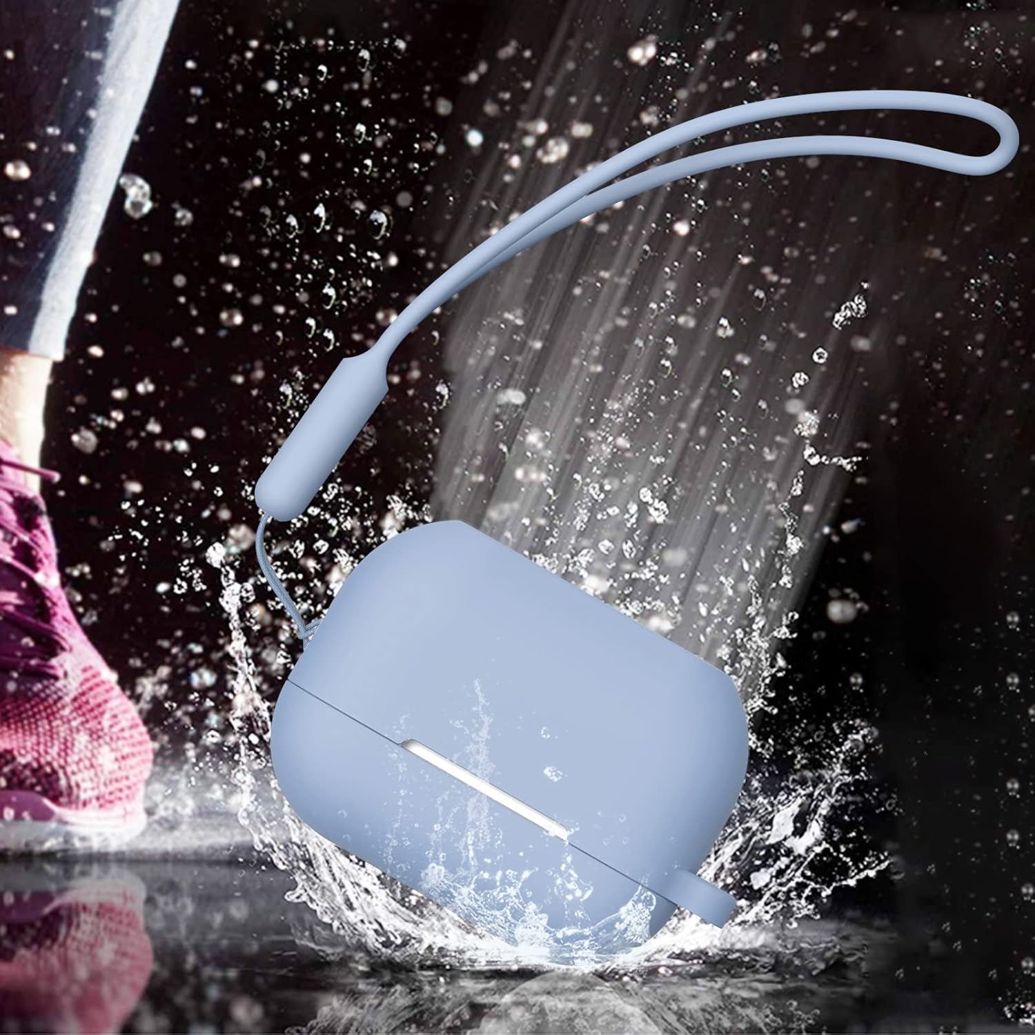 MATEPROX Funda para AirPods Pro 2 con llaverocorrea de mano, AirPods Pro de 2 generación 2022 protectora de silicona a prueba de golpes, compatible