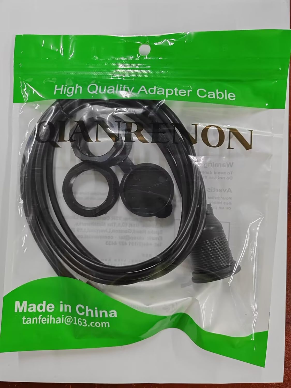 QIANRENON 2 USB C roscado montaje empotrado cable impermeable doble USB C 2.0 macho a hembra montaje en tablero de coche cable de extensión para