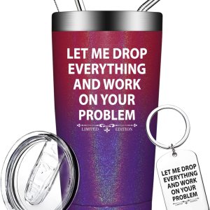 Fufandi Vaso con texto en inglés Let Me Drop Everything para mujer, regalos divertidos de cumpleaños para mujeres, regalos de Navidad para hermana, Fufandi Vaso con texto en inglés Let Me Drop Everything para mujer, regalos divertidos de cumpleaños para mujeres, regalos de Navidad para hermana,