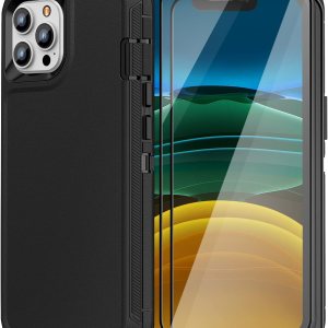 FEIYAR HOME Funda resistente para iPhone 11 Pro Max con 2 protectores de vidrio templado, grado militar, a prueba de golpes, color negro FEIYAR HOME Funda resistente para iPhone 11 Pro Max con 2 protectores de vidrio templado, grado militar, a prueba de golpes, color negro