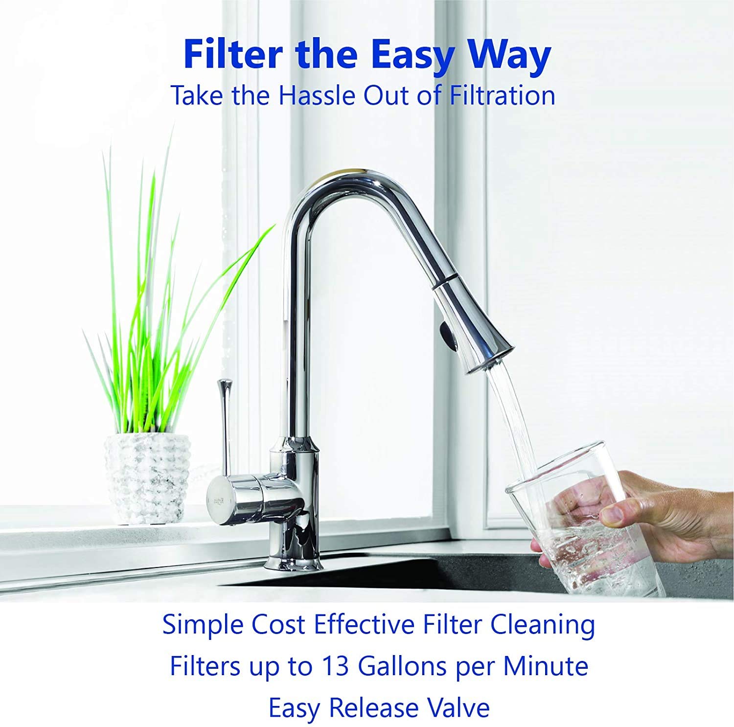 Express Water Filtro de agua para sedimentos para toda la casa, sistema de filtración de agua giratorio para el hogar, cartucho de filtro de