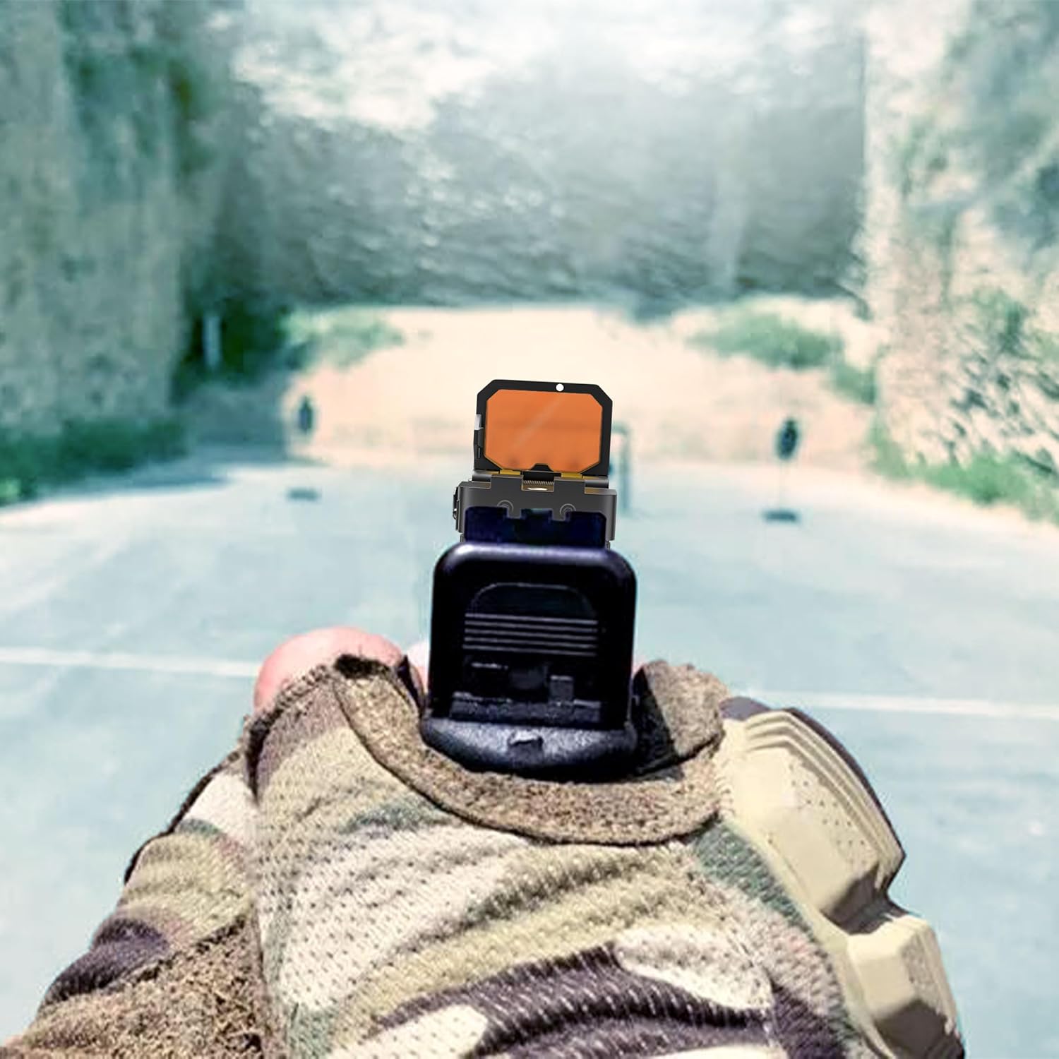 TFFUAM Mini mira plegable de punto rojo, mira refleja compacta abatible para Glock MOS, 3 MOA RMR Red Dot Gun Sight Scope con base elevada para