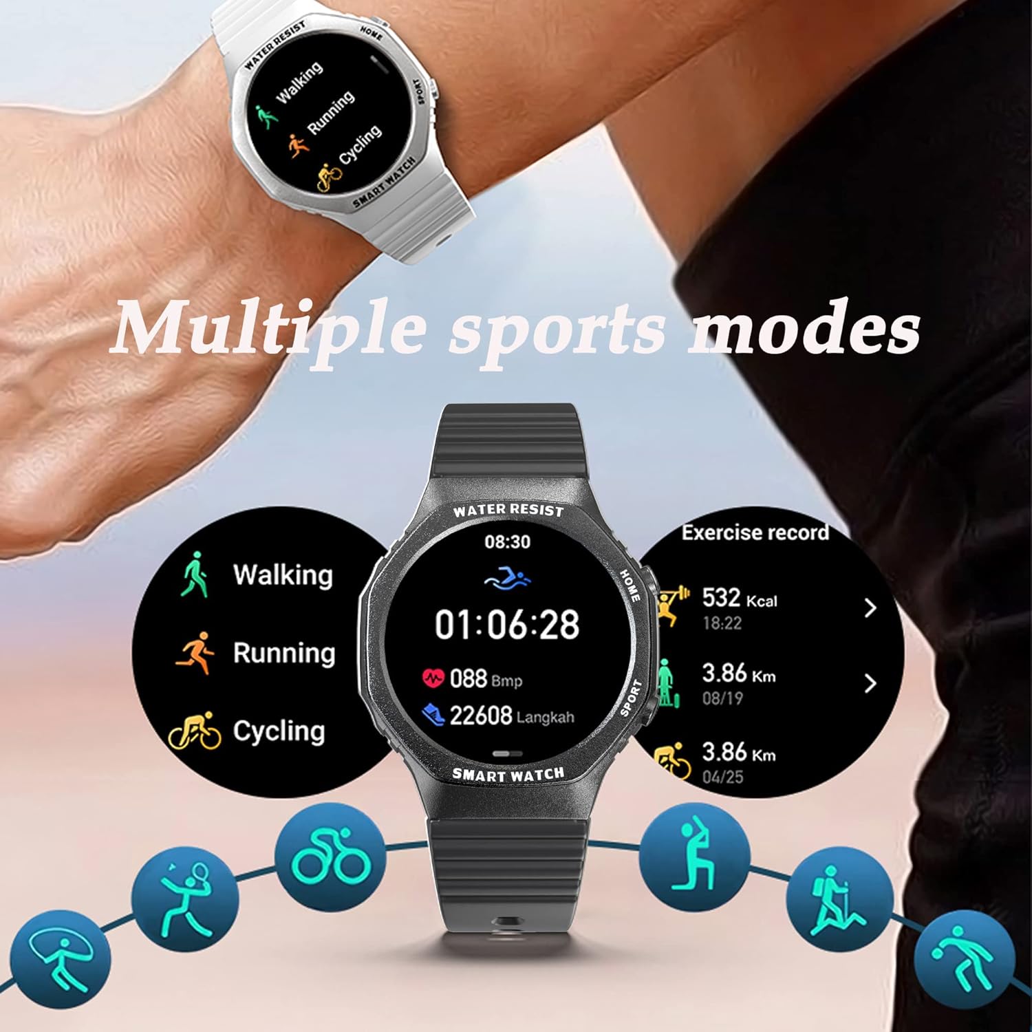 Reloj inteligente para mujer con pantalla táctil de 1.32 pulgadas, Bluetooth, llamadas, reloj inteligente para mujer, rastreador de fitness,