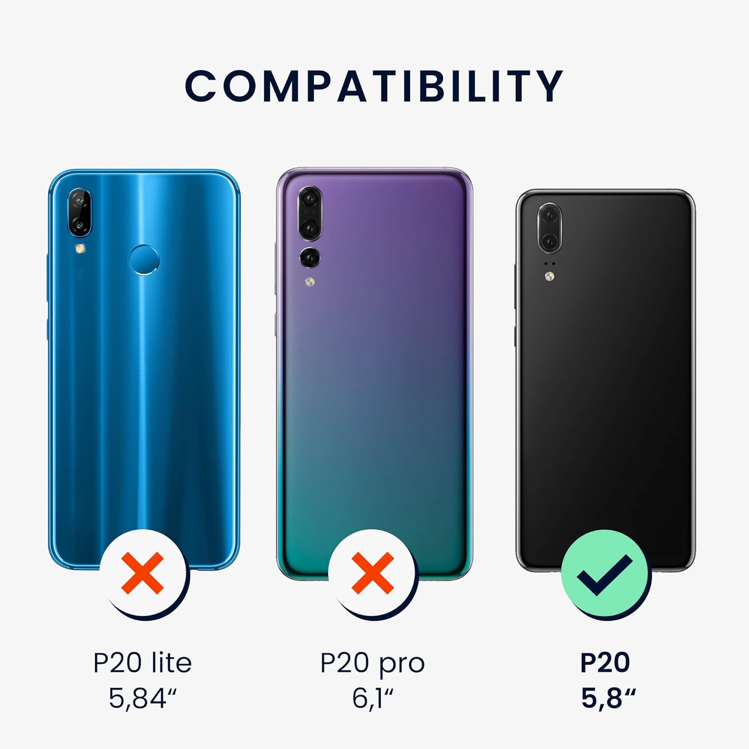 kwmobile Funda compatible con Huawei P20 – Funda protectora de silicona TPU suave y delgada – Menta fresca