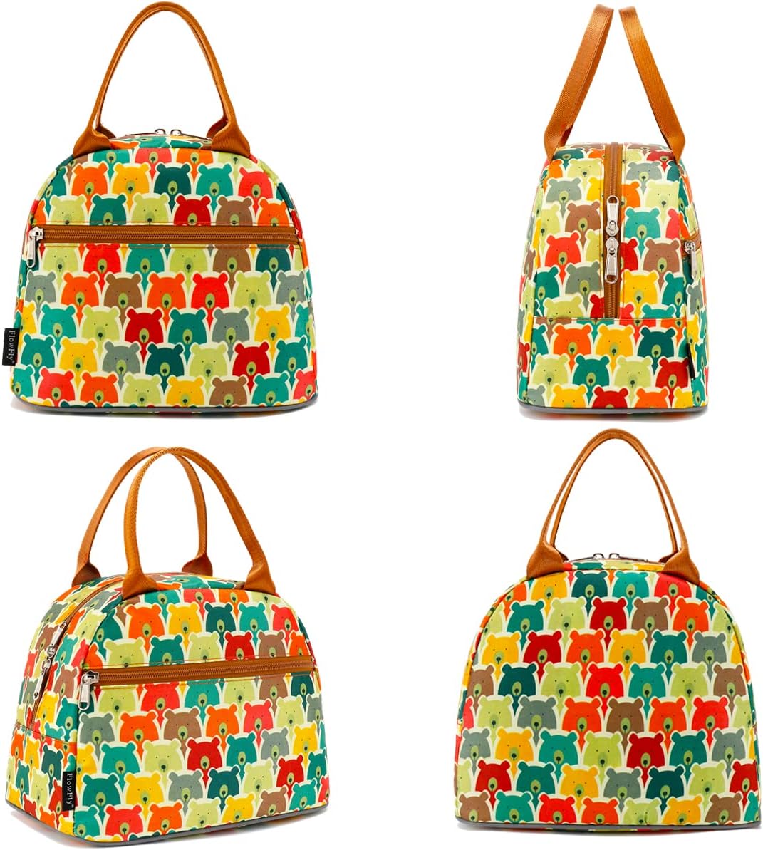 FlowFly Bolsa de almuerzo, organizador de almuerzo, soporte para almuerzo, bolsa térmica de almuerzo para mujereshombres, oso