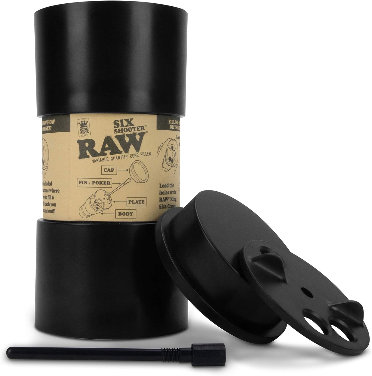 RAW Seis disparadores para conos de tamaño King  Dispositivo de llenado de cargador de cono  Llena 1, 2, 3 o 6 conos a la vez