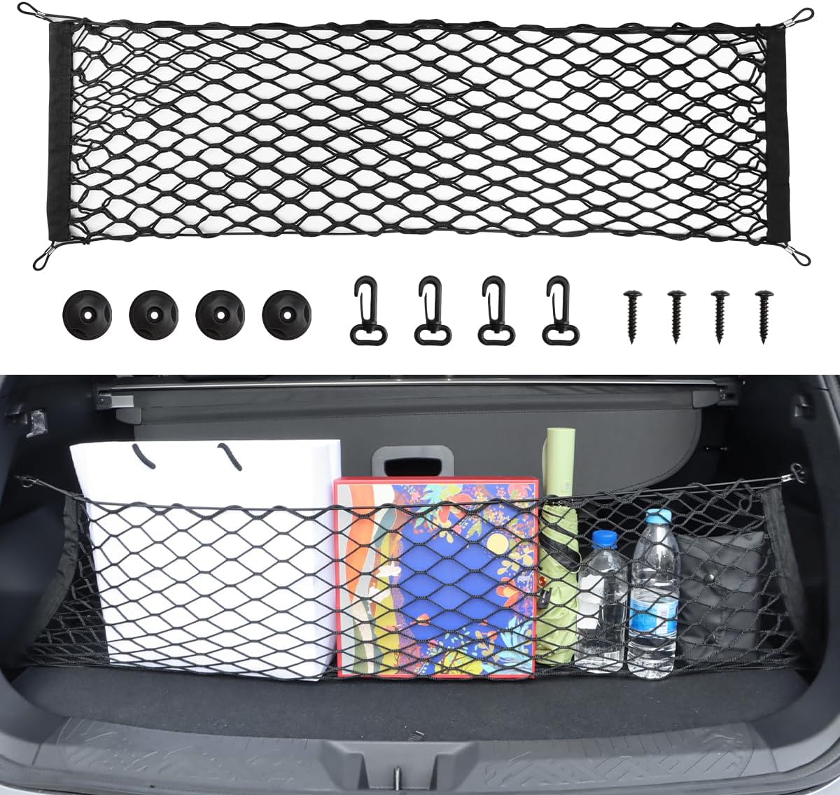 MARCHFA Red de carga para maletero trasero de automóvil, compatible con Subaru Impreza Crosstrek 2024, accesorios de almacenamiento de carga, red de