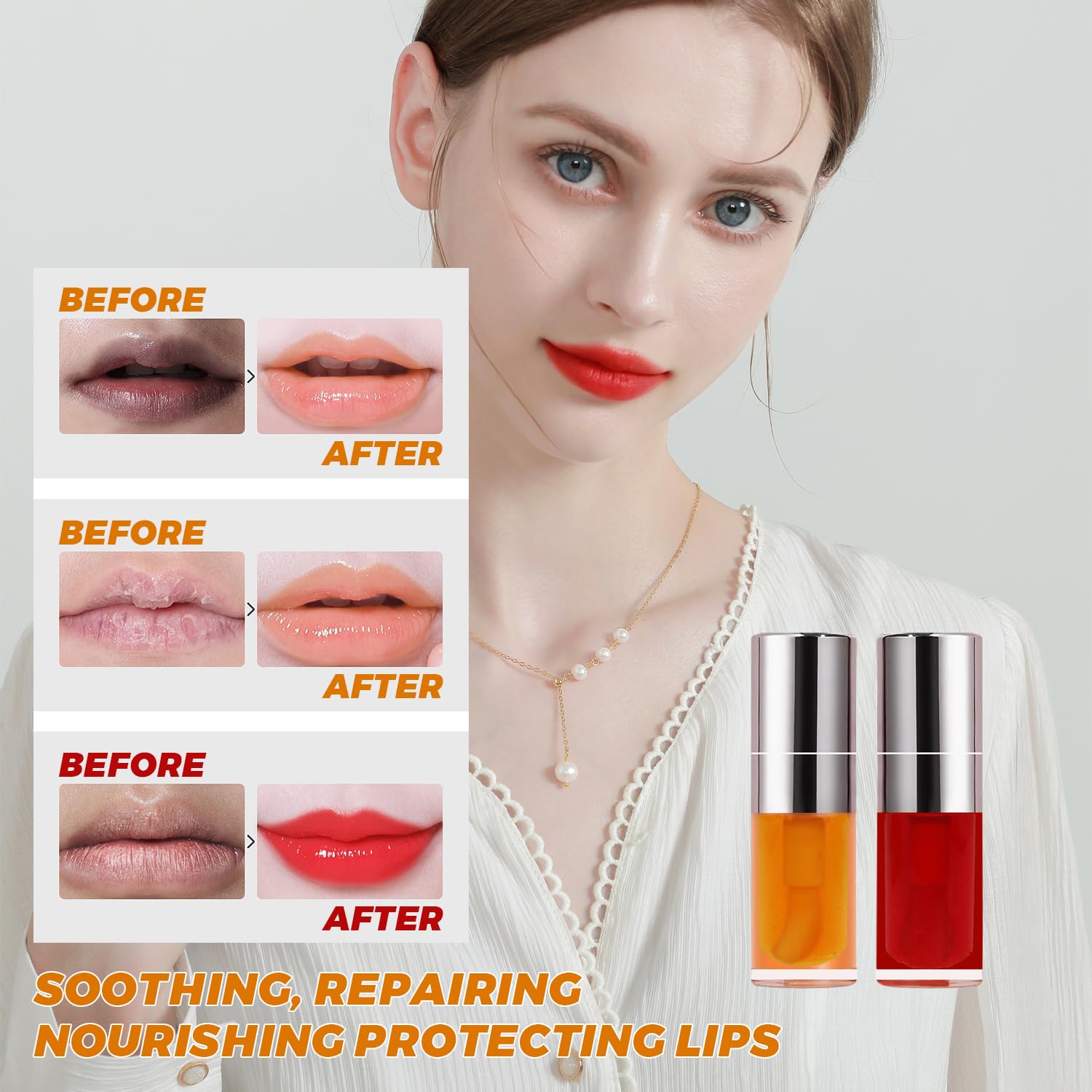 Aceite hidratante para labios, brillo de aceite de labios hidratante, no pegajoso y de larga duración, tinte de aceite labial de cabeza de cepillo