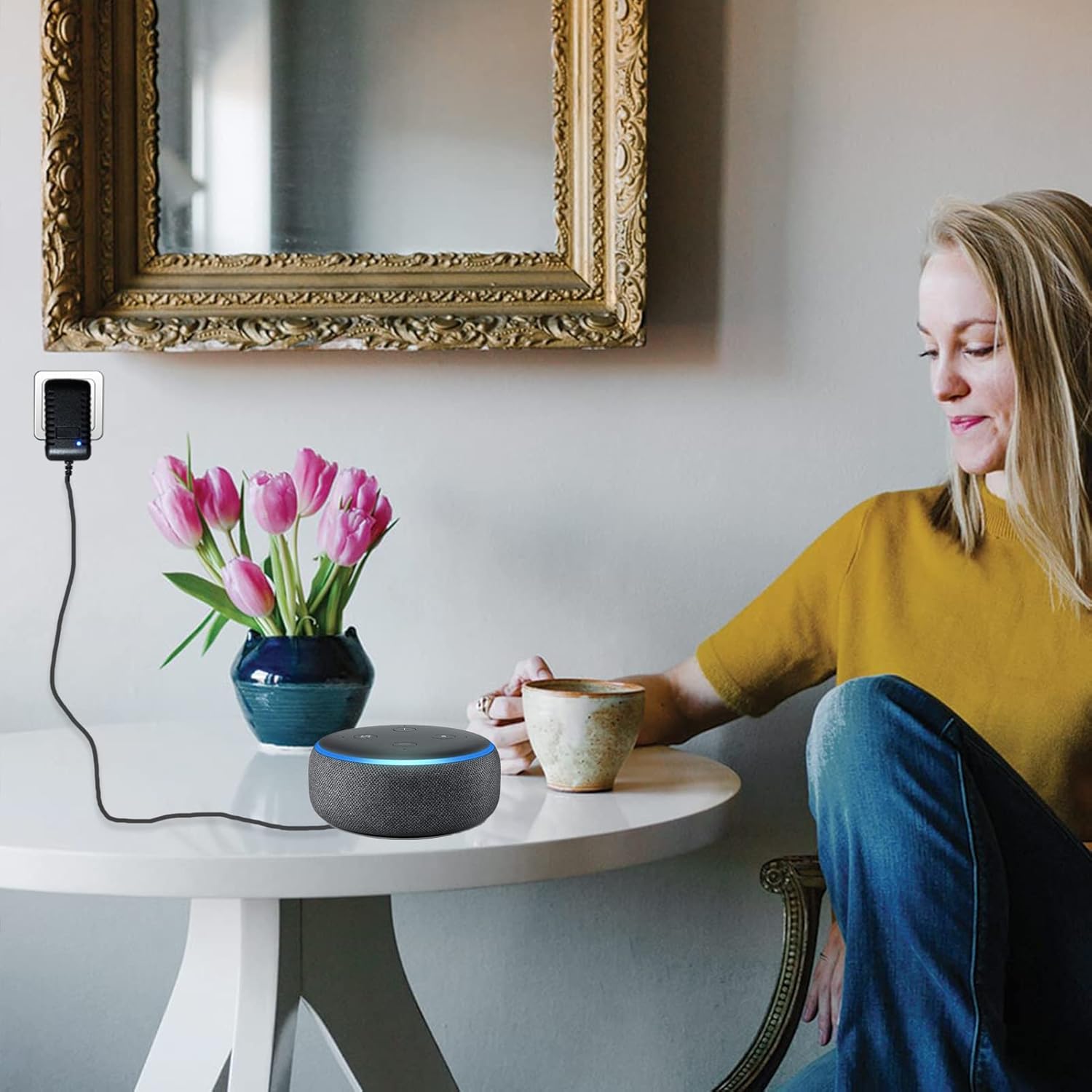 Cable de alimentación de repuesto para altavoz Alexa Dot 4 generación3 generación5 generación 2022, Show 5 2 generación 2021, adaptador de cargador