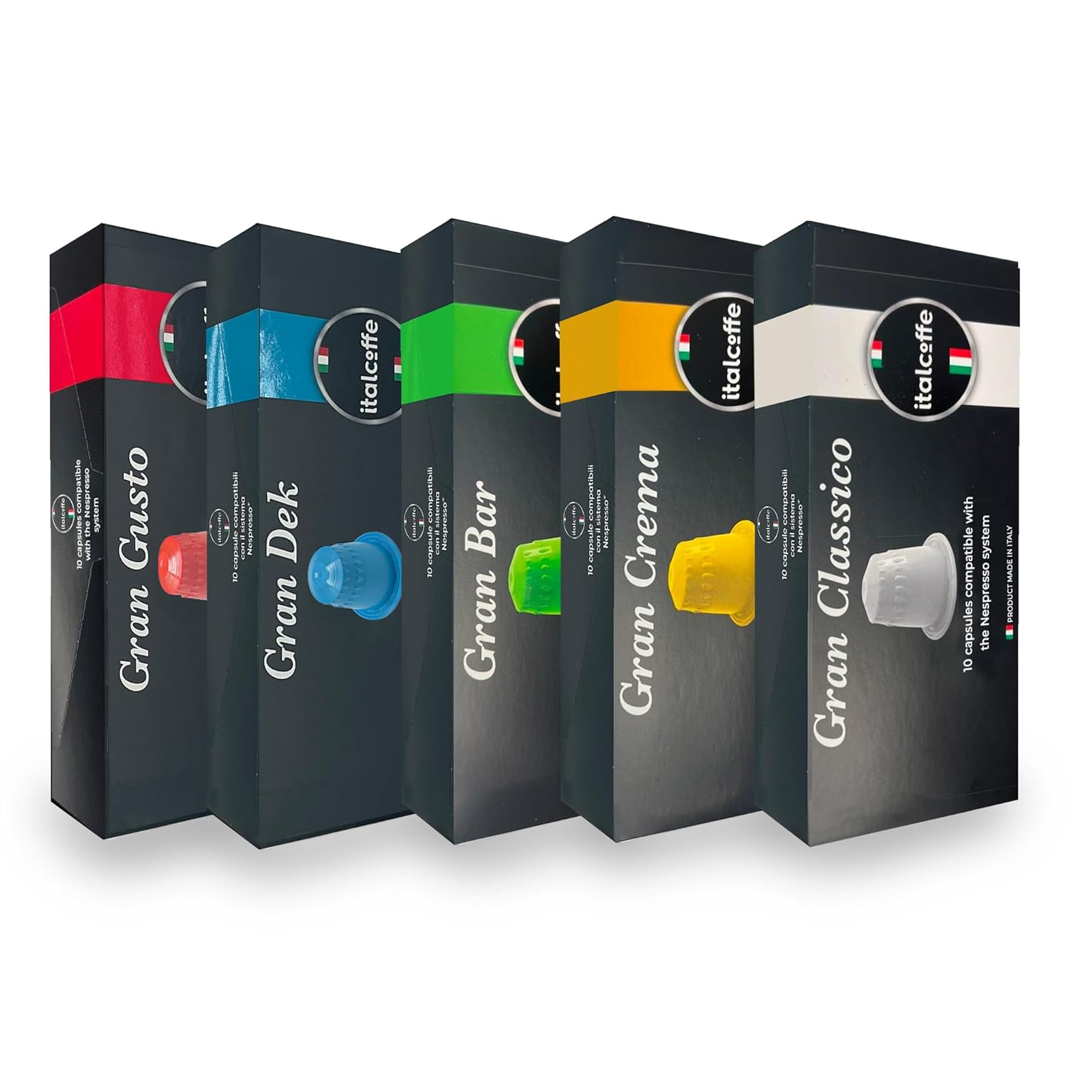 Italcoffe Cápsulas de espresso italiano compatibles 100% con Nespresso, paquete variado, cápsulas de café, inspiración italiana, café italiano, 100