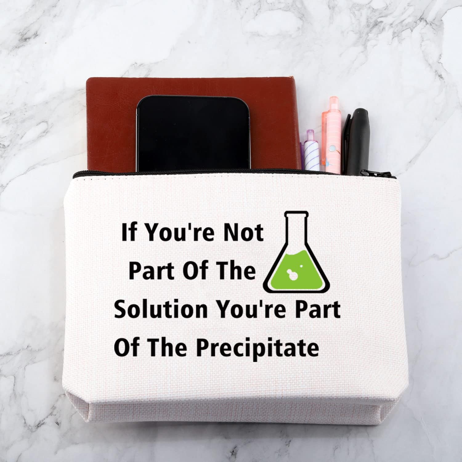 Bolsa de cosméticos de química divertida, regalo de ciencia química, regalo para profesores, bolsa de maquillaje de ciencia sarcástica, Chemistry