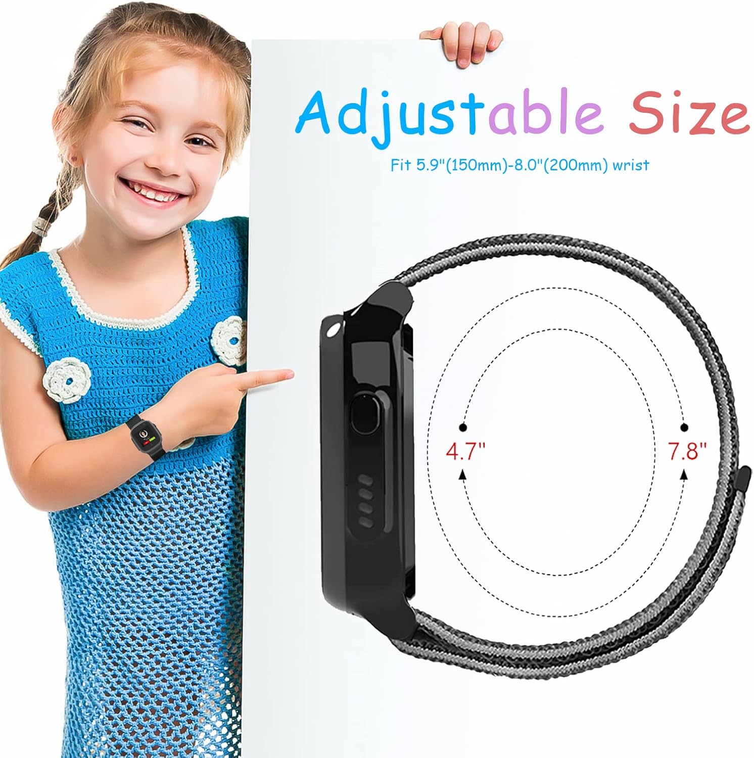 Correa de nailon de repuesto para niños compatible con Xplora X5  XGO 2XGO 3, correas de reloj de velcro diseñadas especialmente para niños y niñas,