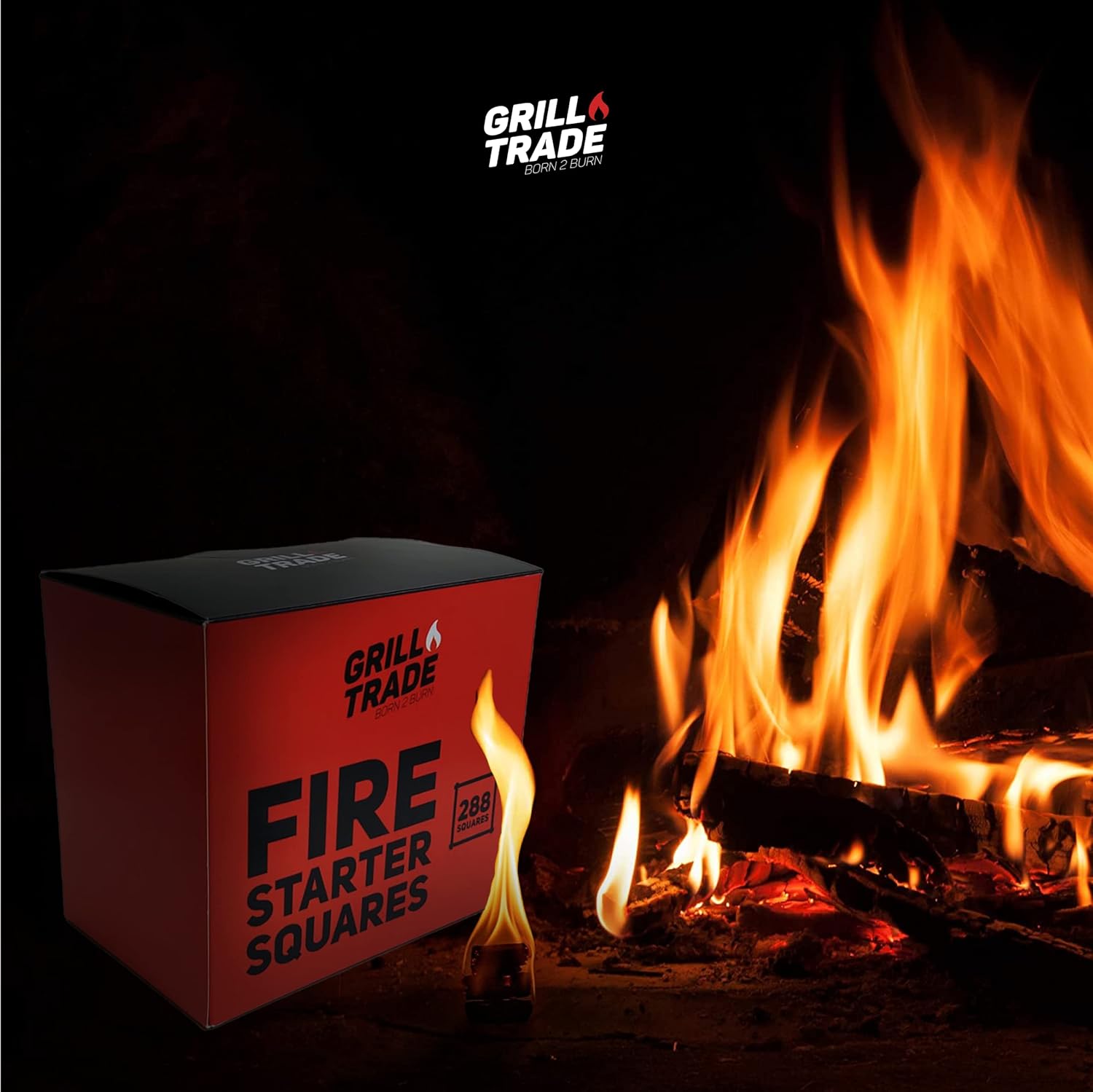 Grill Trade Arrancadores de fuego para estufa de leña, arrancador de chimenea, cuadrados de arranque de fuego, 288 piezas de arrancadores de fuego