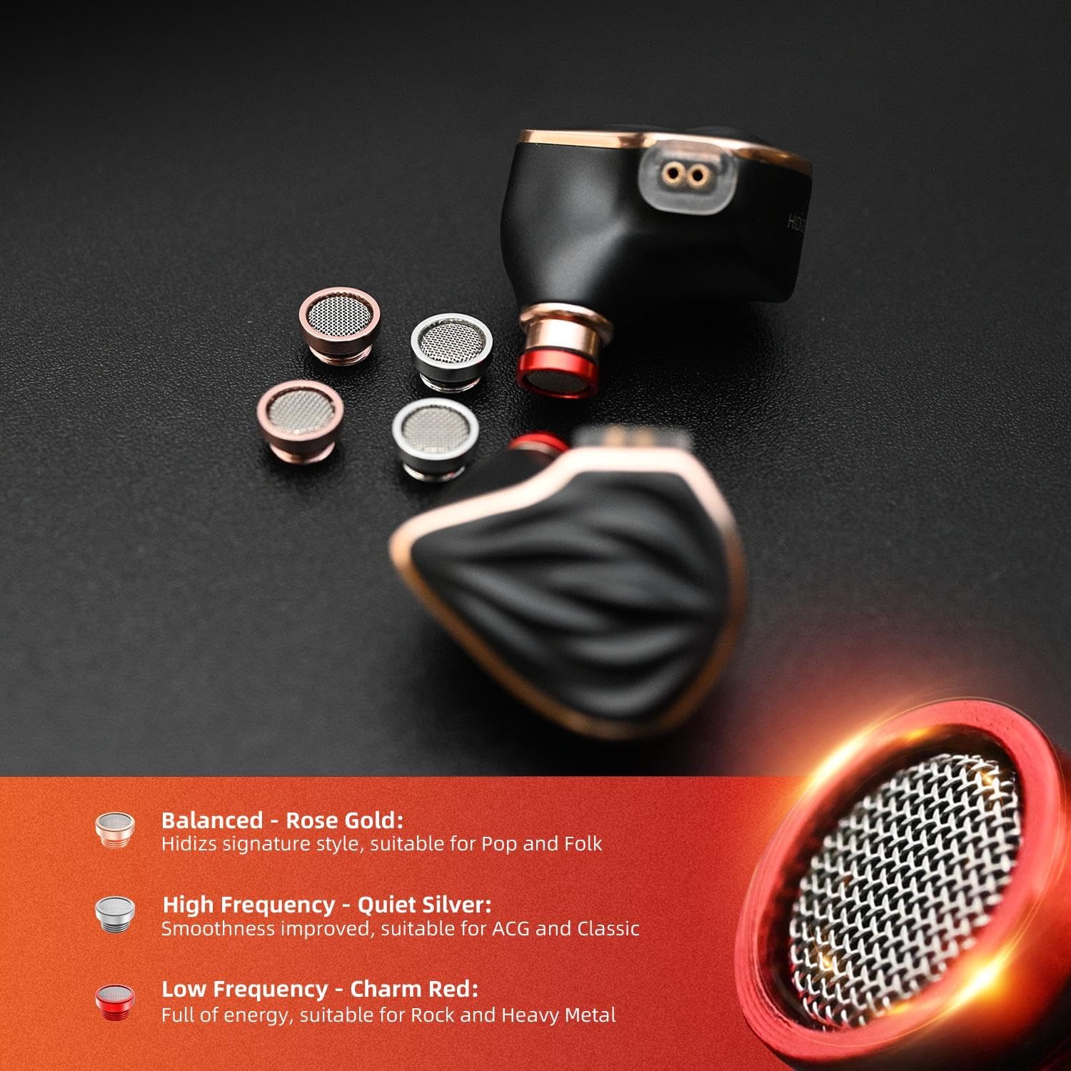 MS3 2BA+1DD Hybrid 3 Drivers HiFi in-Ear Monitores Auriculares, Desmontable 0.031 in 2 Pin Cable Reemplazable Filtros de Sintonización de Sonido