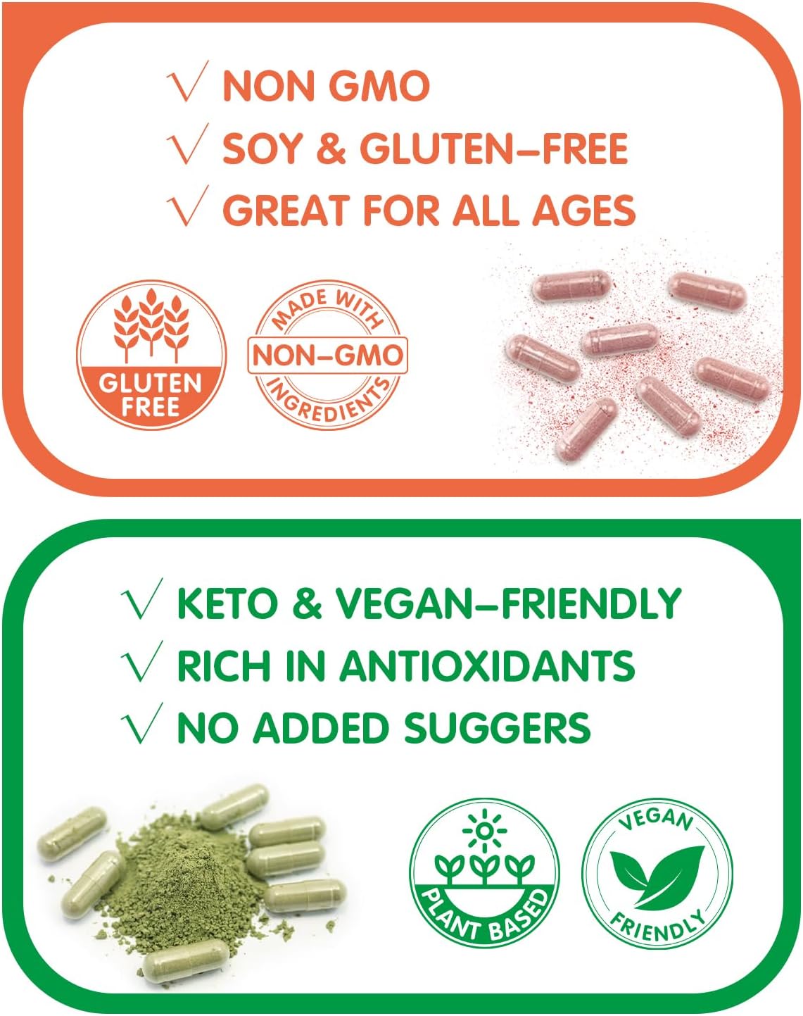 SANSICE Suplemento de frutas y verduras, vitaminas 100% naturales de frutas y verduras, sin soja y sin OMG, suplementos de verduras y frutas para