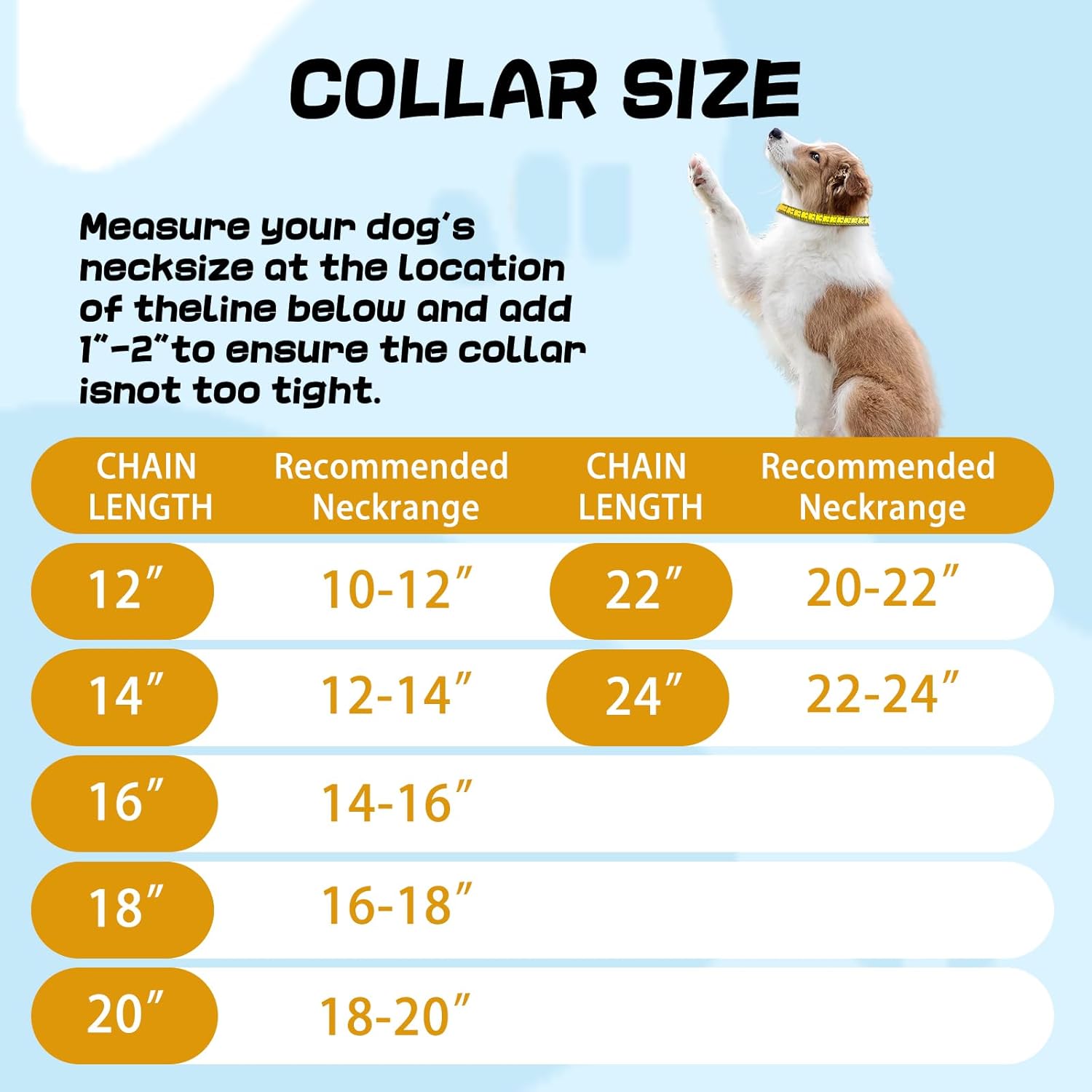 BAOBOTE Collar de cadena de metal chapado en plata de 18 quilates de 0.748 in de grosor para perros (16 pulgadas, plateado)