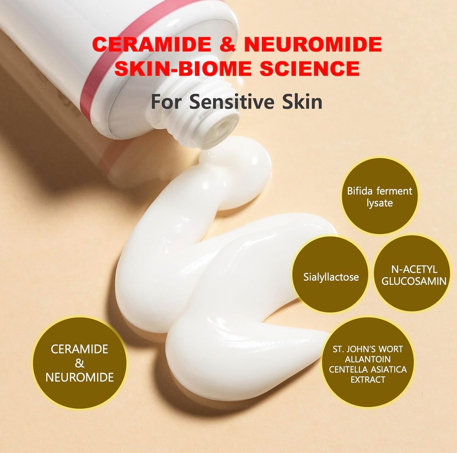 Crema de doble barrera (2.7 fl oz) Ciencia coreana del bioma de la piel con neuromida, fomenta la ceramida, alivia la piel sensible y seca,