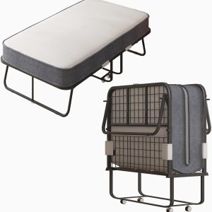 ijuicy Cama plegable con colchón de 5 pulgadas de grosor, cama plegable de 75 x 38 pulgadas con 4 ruedas bloqueables y marco resistente resistente, ijuicy Cama plegable con colchón de 5 pulgadas de grosor, cama plegable de 75 x 38 pulgadas con 4 ruedas bloqueables y marco resistente resistente,
