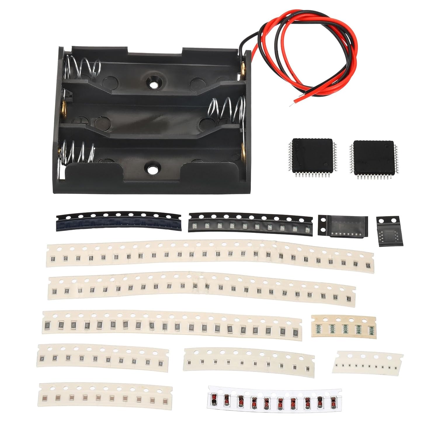 PATIKIL Junta de práctica de soldadura, 1 juego de electrónica kit prototipo placa PCB DIY circuito de soldadura SMTSMD LED luz intermitente para
