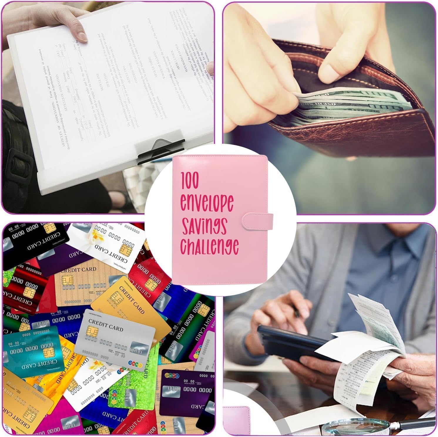 Carpeta de desafío de 100 sobres, manera fácil y divertida de ahorrar $5,050, carpeta de desafíos de presupuesto, carpeta de desafíos de ahorro para