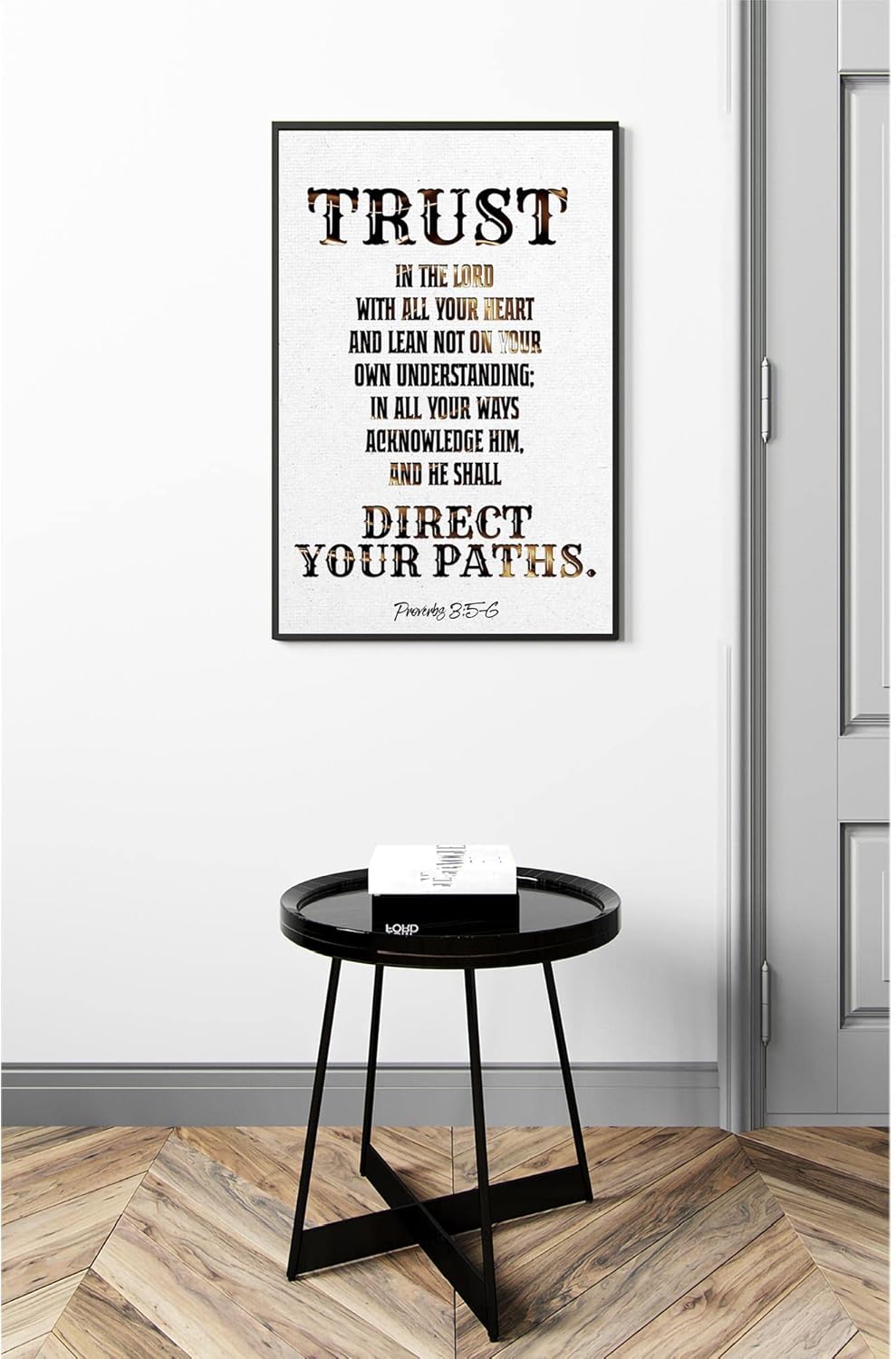 FESOGO – Póster de pared con texto en inglés “Trust In The Lord With All Your Heart” (Confía en el Señor con todo tu corazón) – Proverbios 35,