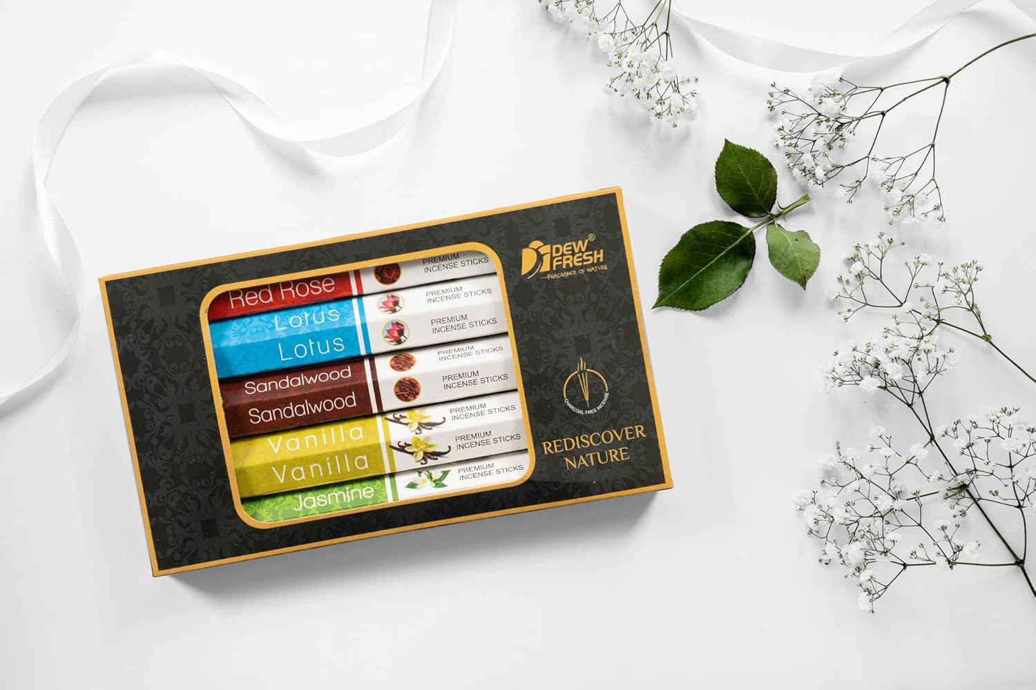 Dew Fresh – Varillas de incienso orgánicas naturales enrolladas a mano para purificación, relajación, positividad, yoga, meditación, terapia de