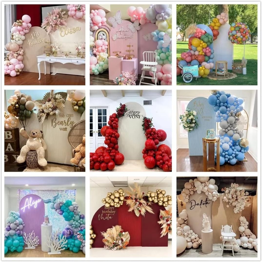 Cubiertas de fondo de arco onduladas azules de 4 x 7 pies, cubiertas de paneles arqueados para bodas, fiestas de cumpleaños, decoración de