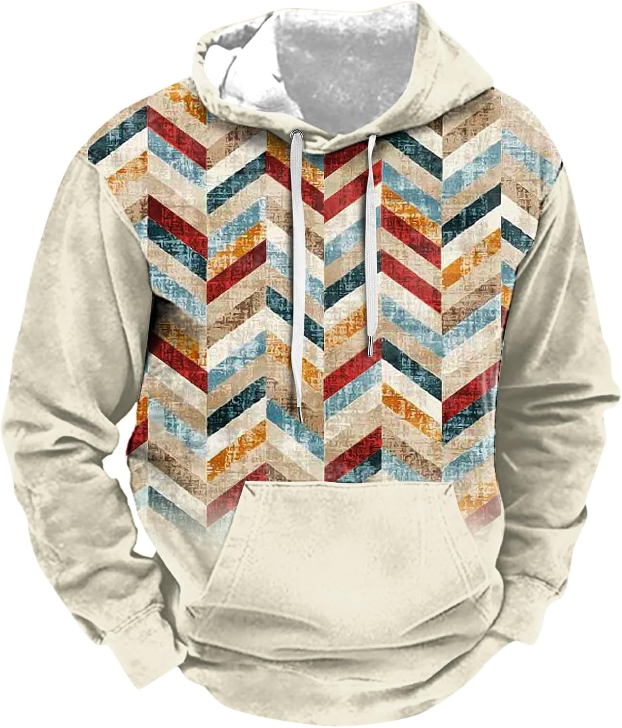 WENKOMG1 Sudaderas con capucha para hombre, manga larga, casual, estampada, para invierno, otoño, artística, con bolsillo