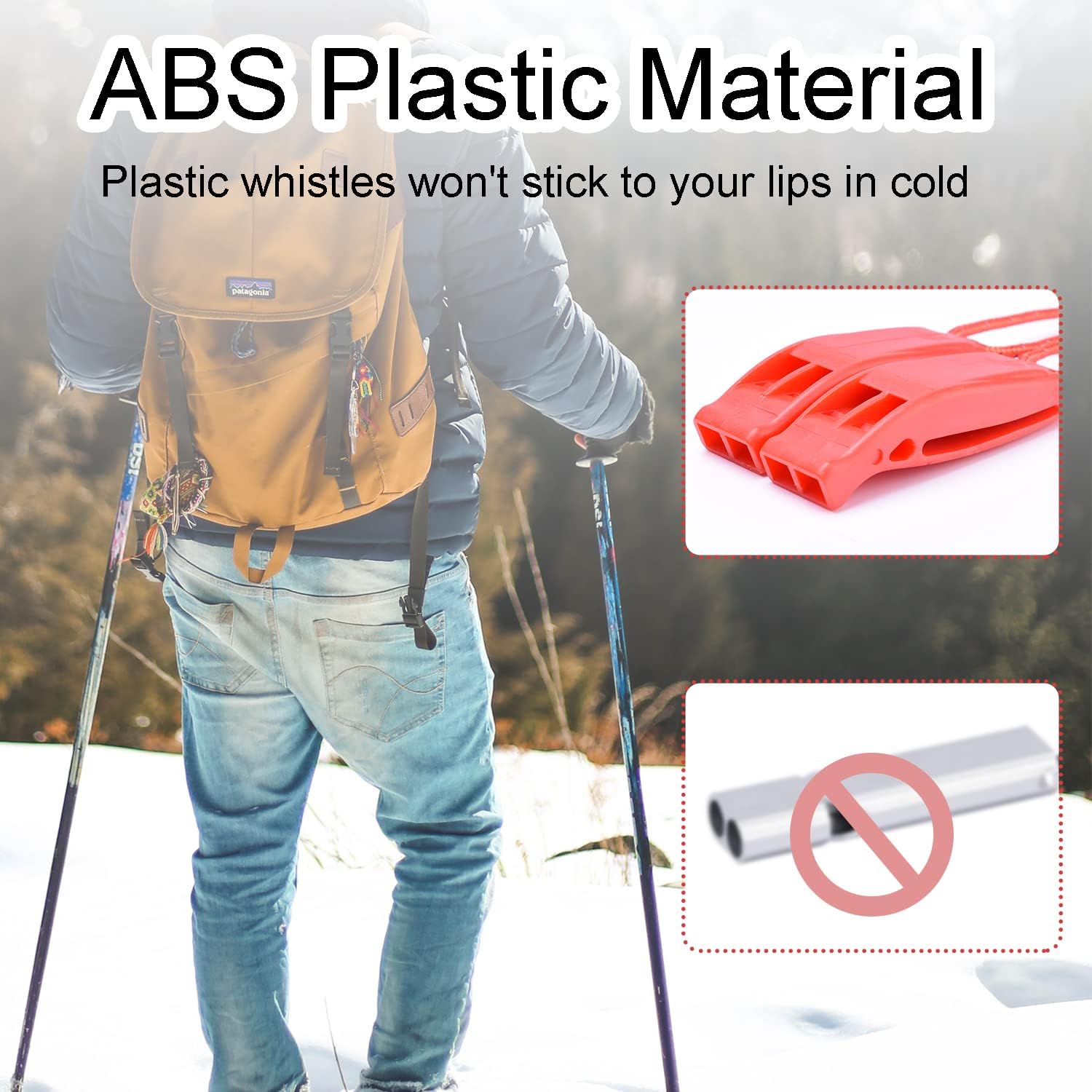 Paquete de 4 silbatos de emergencia con cordón reflectante ajustable, silbato de seguridad para supervivencia al aire libre, senderismo, camping,
