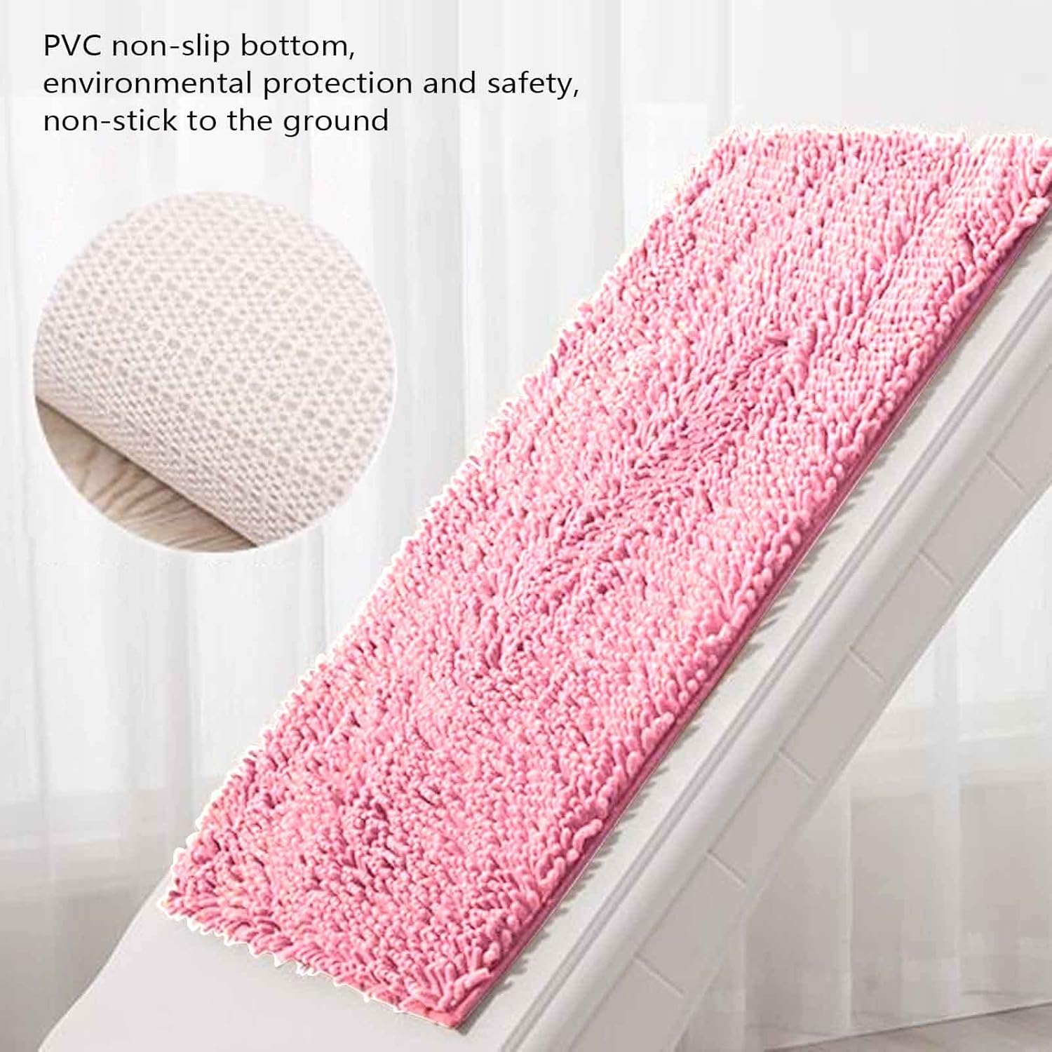 Scceatti Tapete de cocina antideslizante, bohemio, tapete de baño rosa, tapete de baño rosa, tapete de baño antideslizante, suave y cómodo,