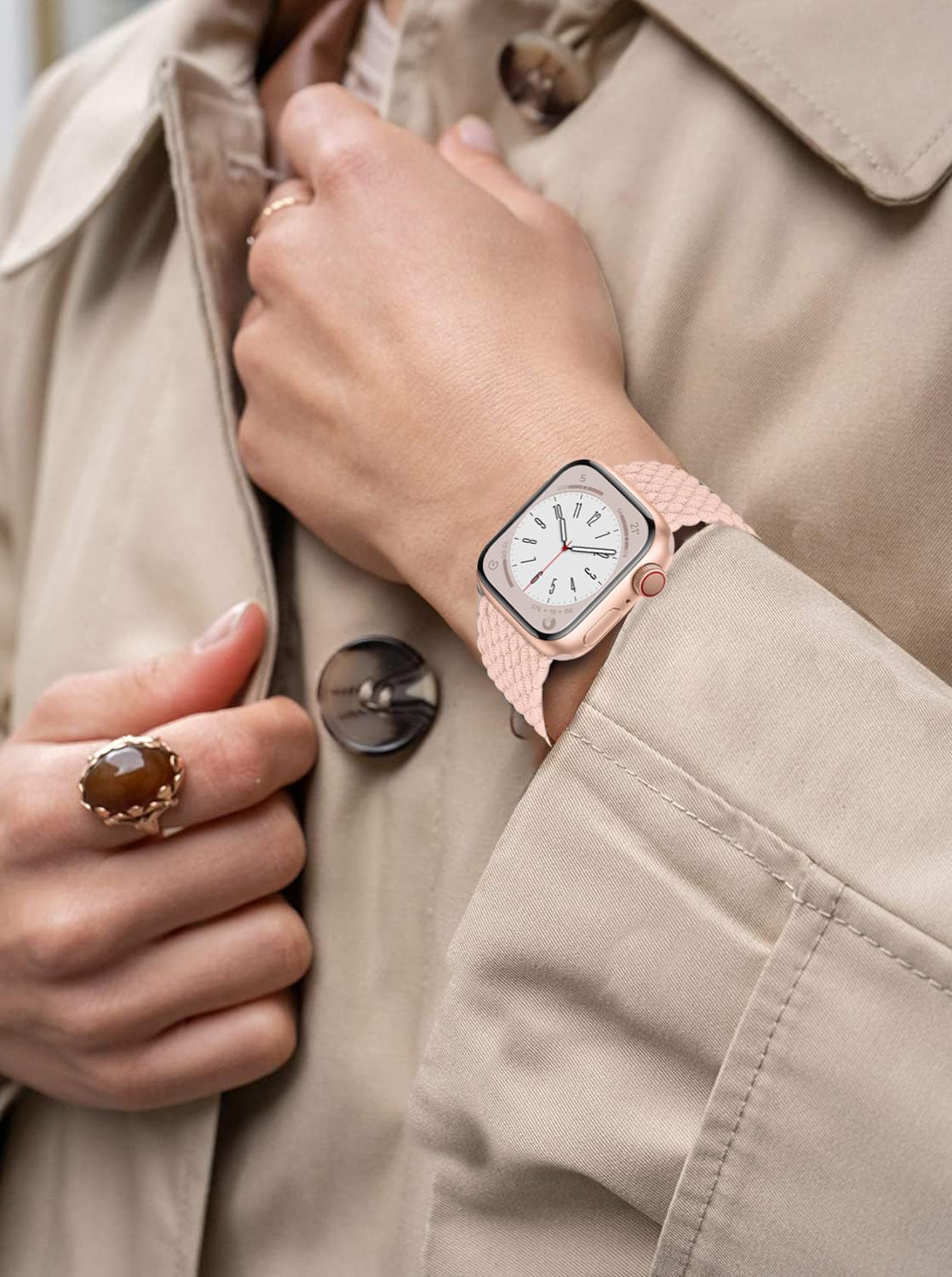 Correa trenzada Solo Loop para Apple Watch Band de 1.575 pulgadas, 1.614 pulgadas, 1.496 pulgadas, 1.732 pulgadas, 1.772 pulgadas, Ultra2 de 1.929