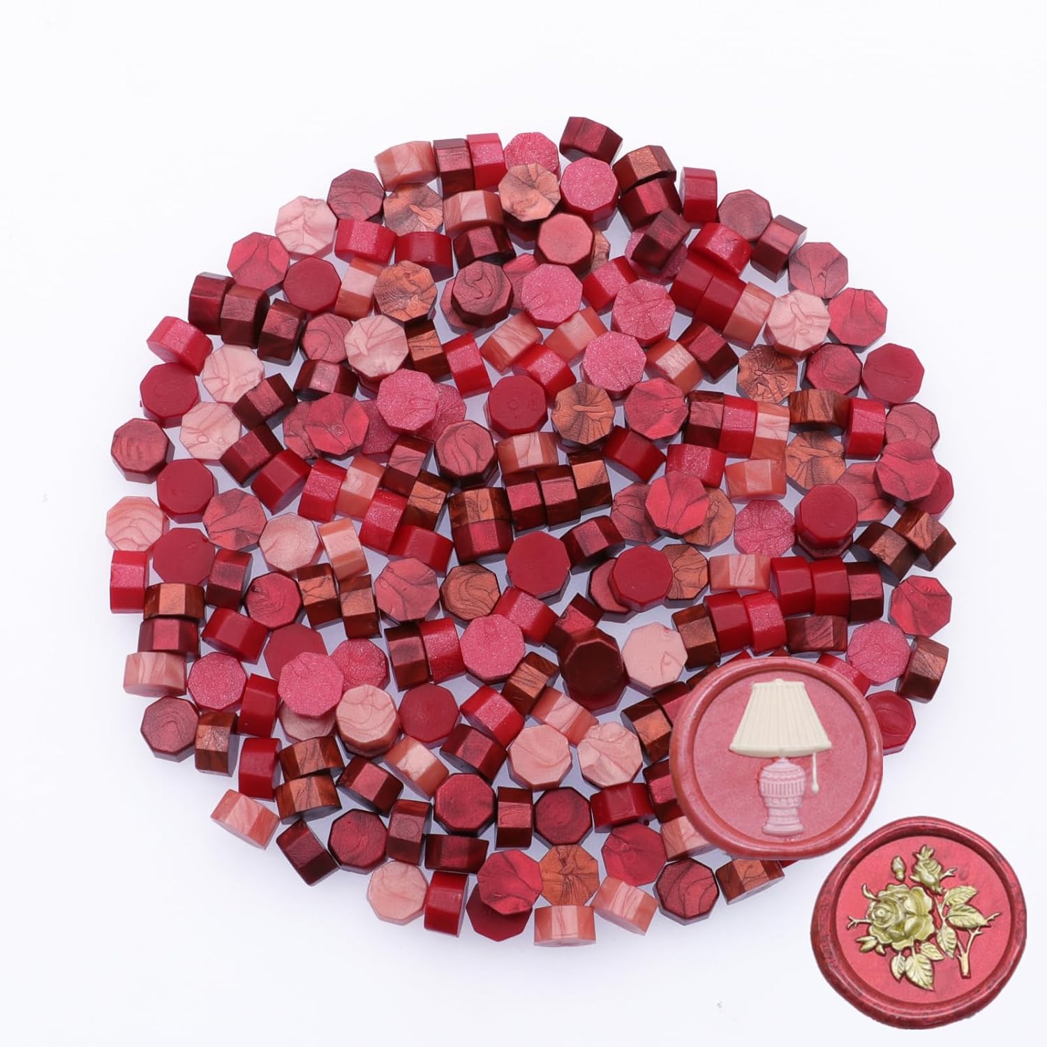 600 cuentas de sellado de cera, cuentas de cera de sellado rojo para sello de cera, juego de cuentas de sello de cera rojo vino con 6 colores